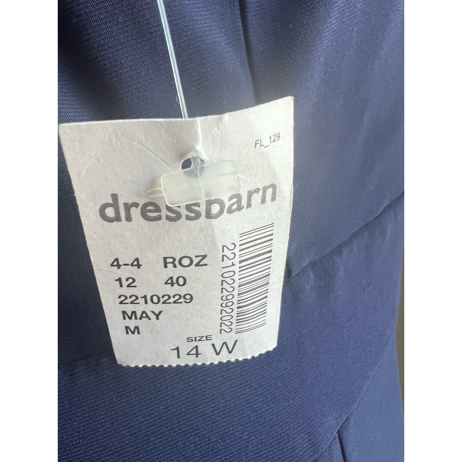Dressbarn Roz & Ali Navy Blue Stud Fold Halter Sleeveless Wide Pant Jumpsuit 14w — image 8 of 8